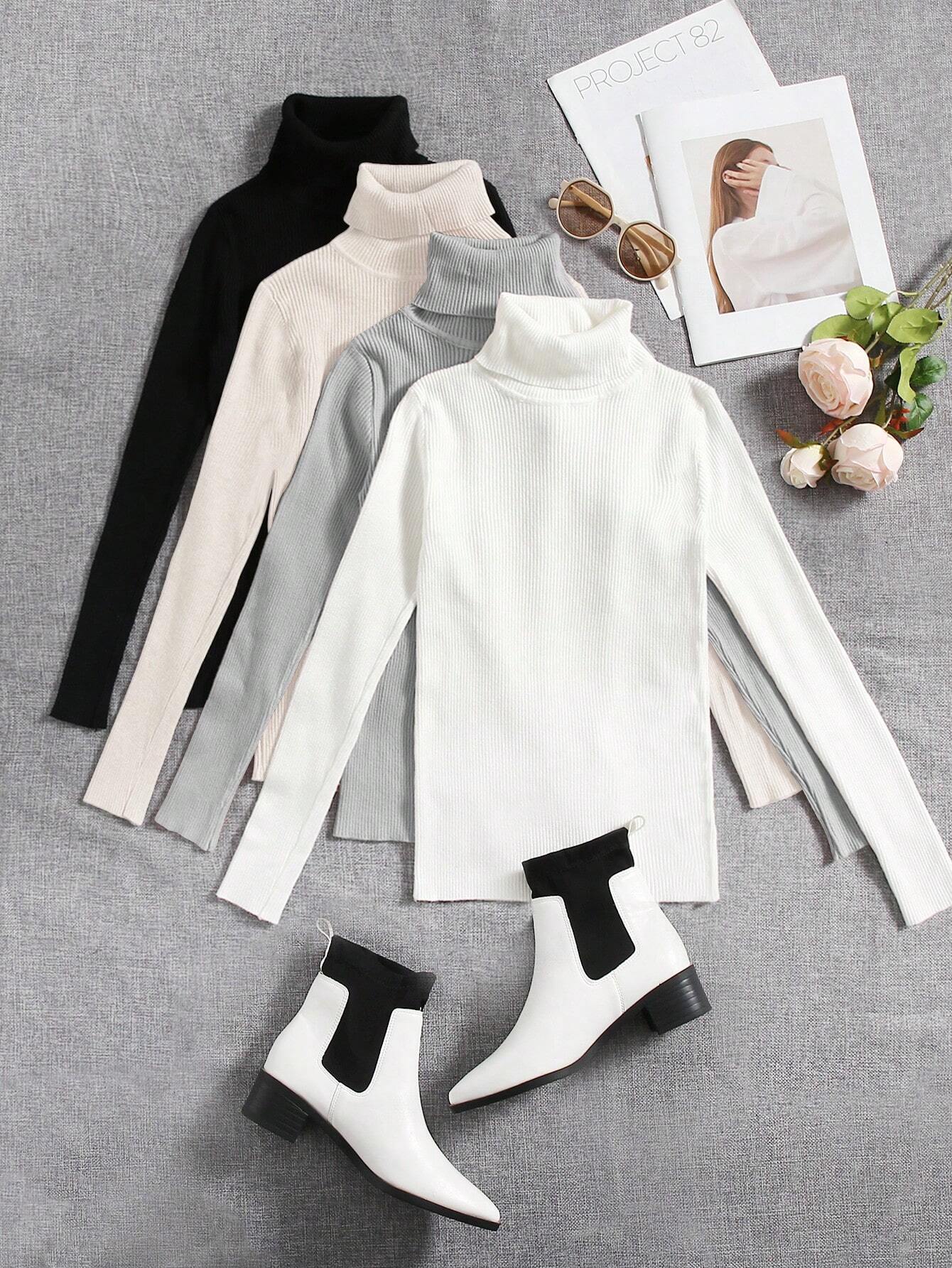 PACK OF 4 HIGH NECKS ( WHITE,GREY,OFFWHITE,BLACK)