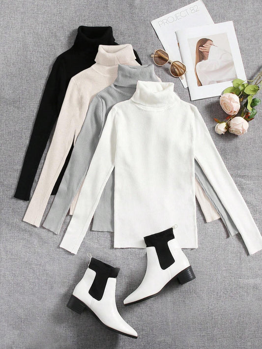 PACK OF 4 HIGH NECKS ( WHITE,GREY,OFFWHITE,BLACK)