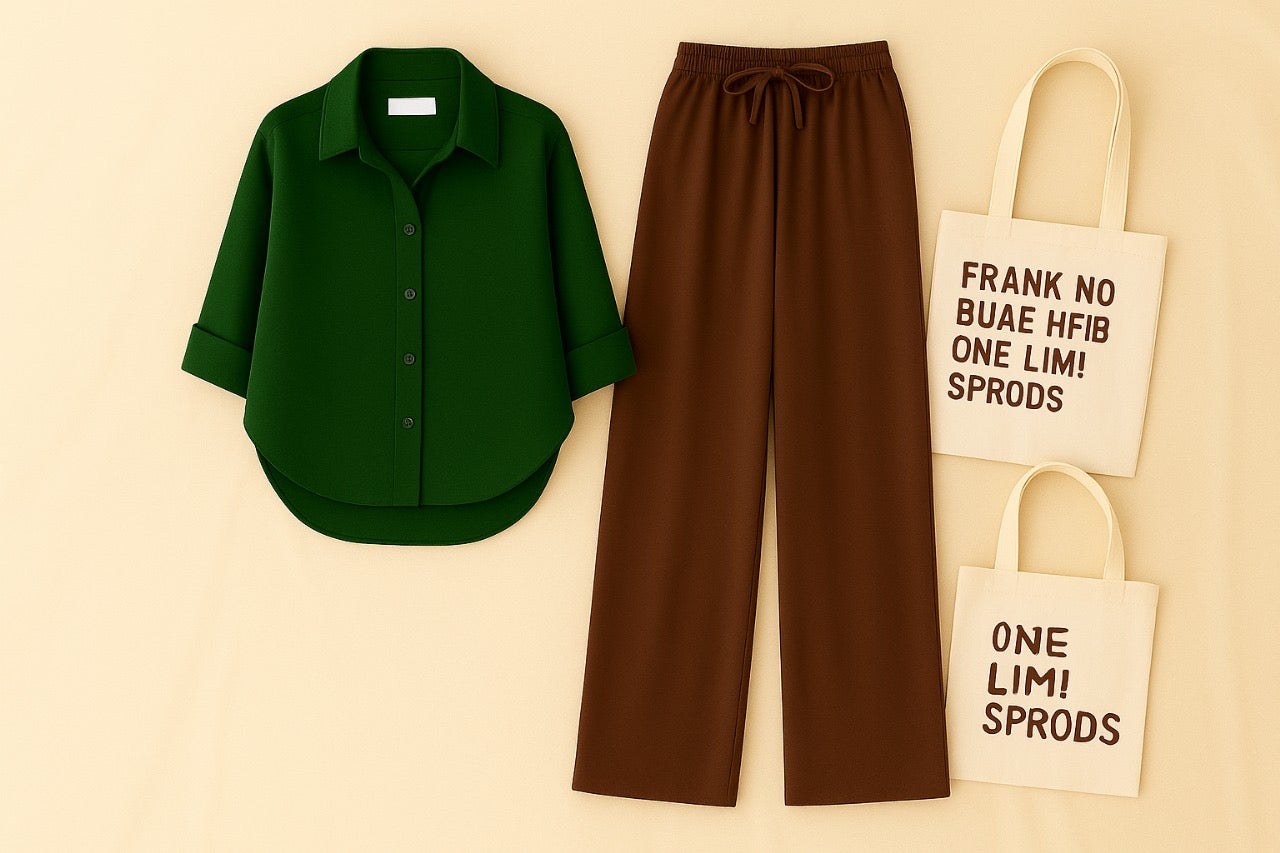 BOTTLE GREEN BUTTON SHIRT WITH BROWN FLAPPER