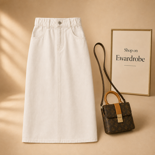 WHITE Denim Skirt