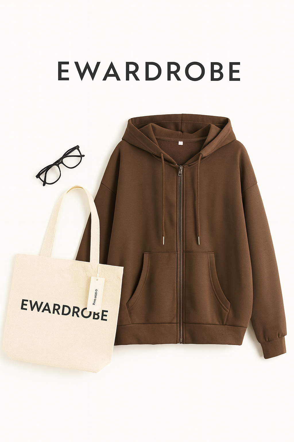 BROWN ZIPPER HOODIE