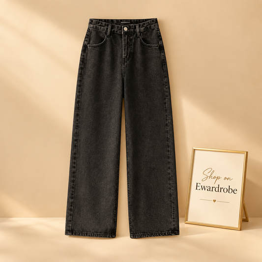 Malaysian Black Wide Leg Jeans