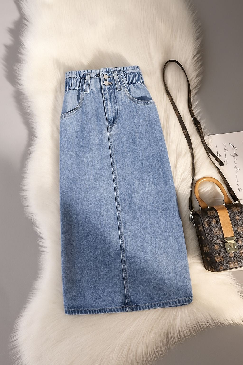 Sky Blue Denim Skirt