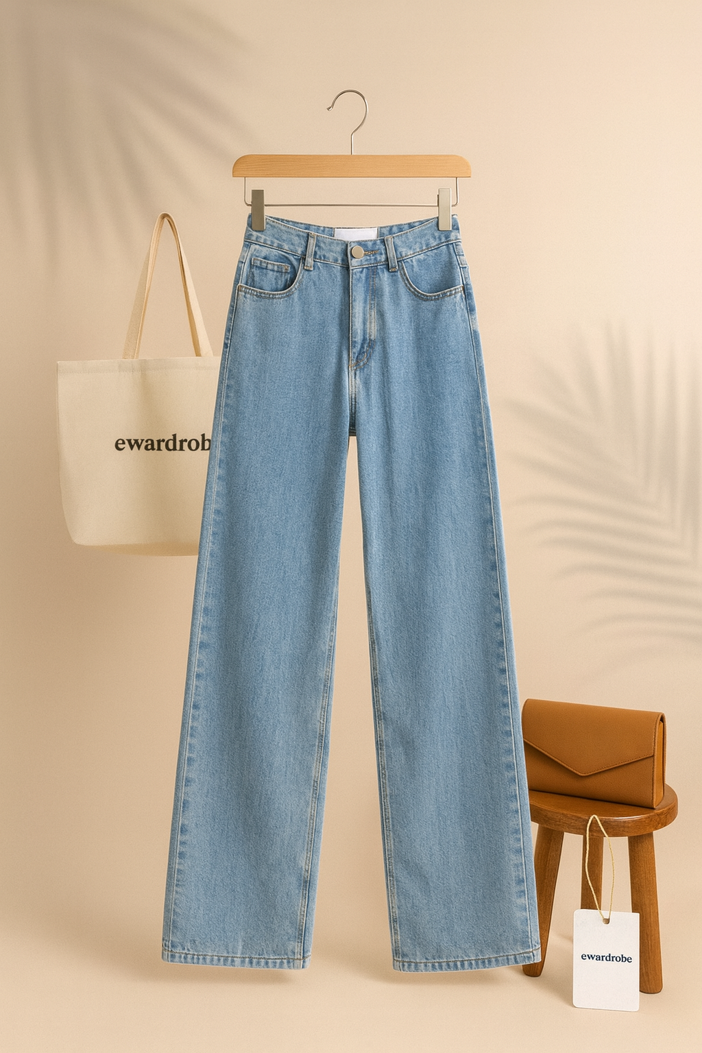 ICE BLUE WIDE LEG JEANS