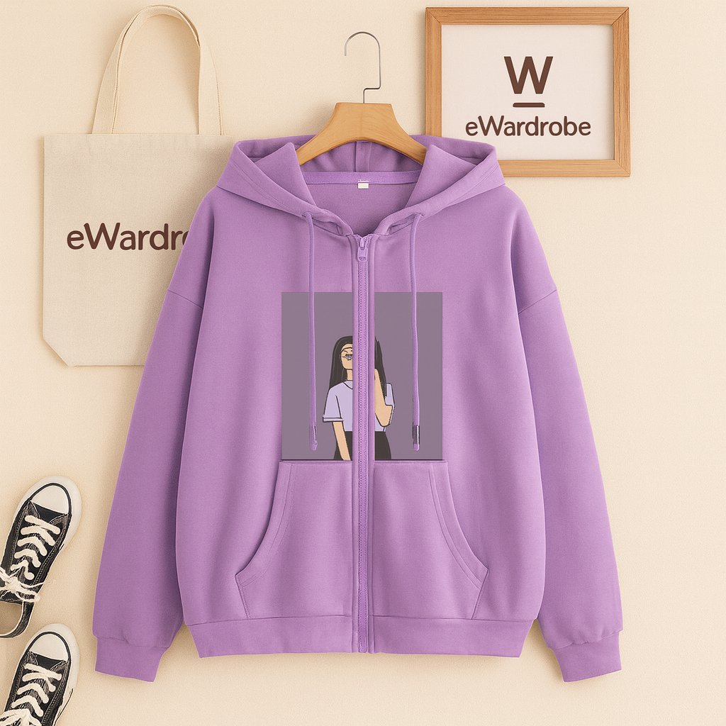 PURPLE BACKGROUND LILAC ZIPPER