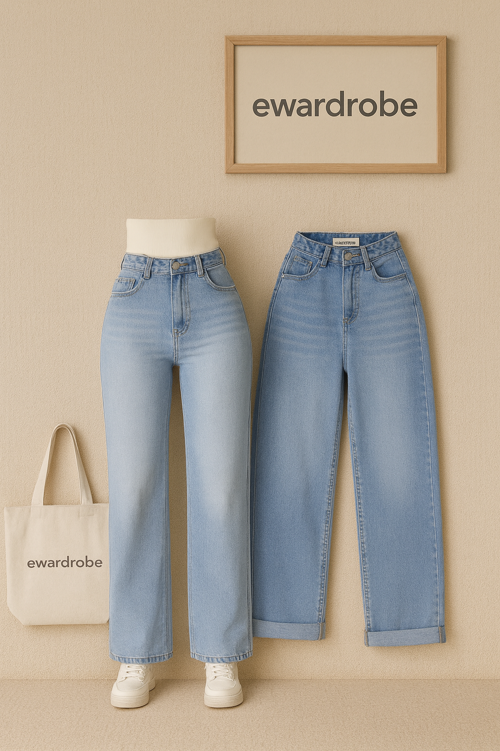 ICE BLUE WIDE LEG JEANS