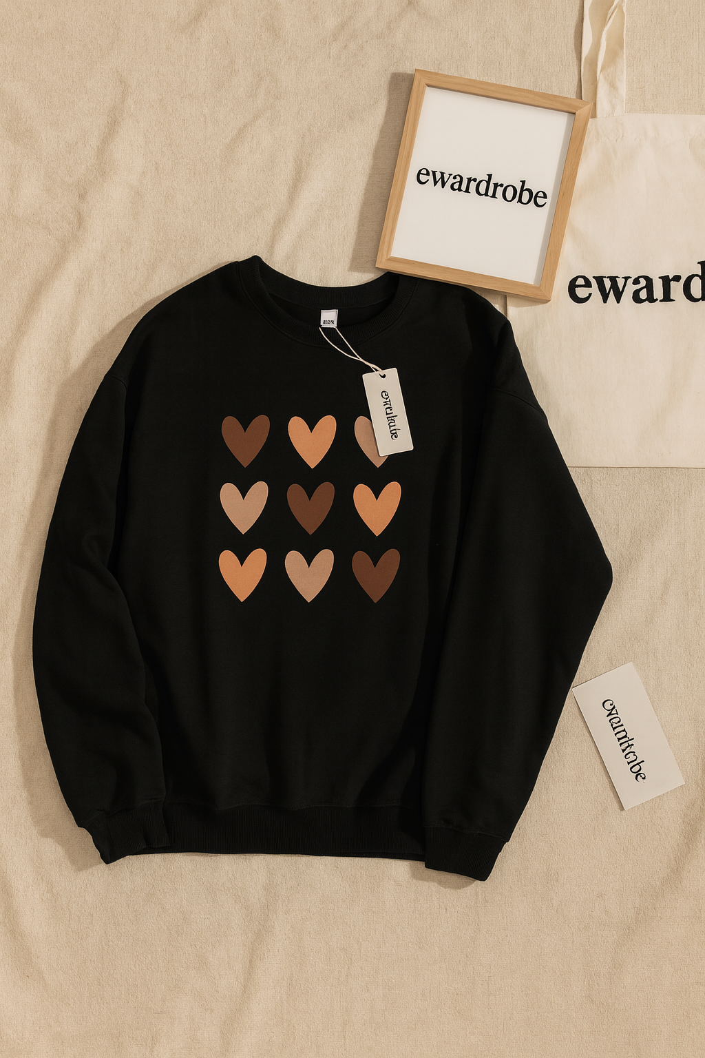 BROWN HEART SHEET BLACK SWEATSHIRT