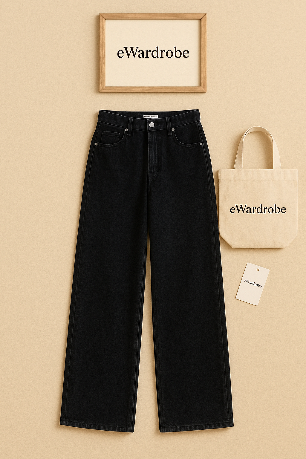 BLACK WIDE LEG JEANS