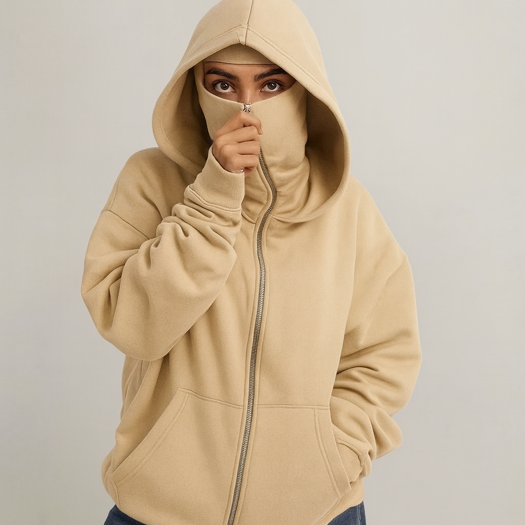 BEIGE NINJA HOODIE-WOMEN