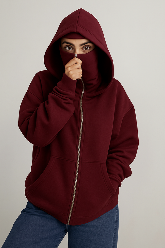 MAROON NINJA HOODIE-WOMEN
