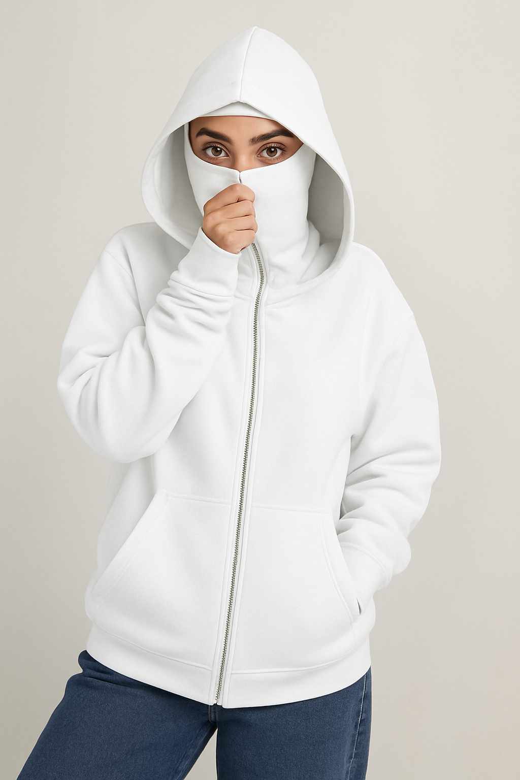 WHITE NINJA HOODIE-WOMEN