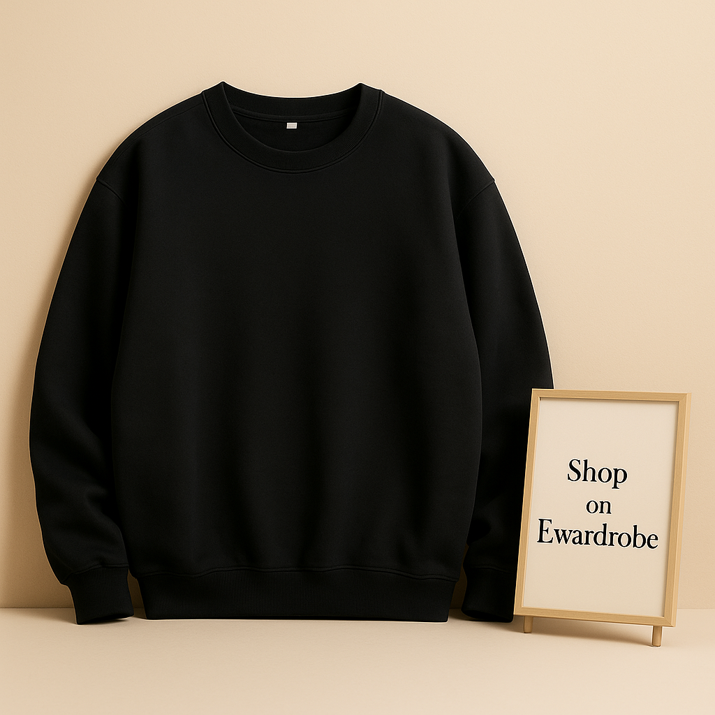 PLAIN BLACK SWEATSHIRT