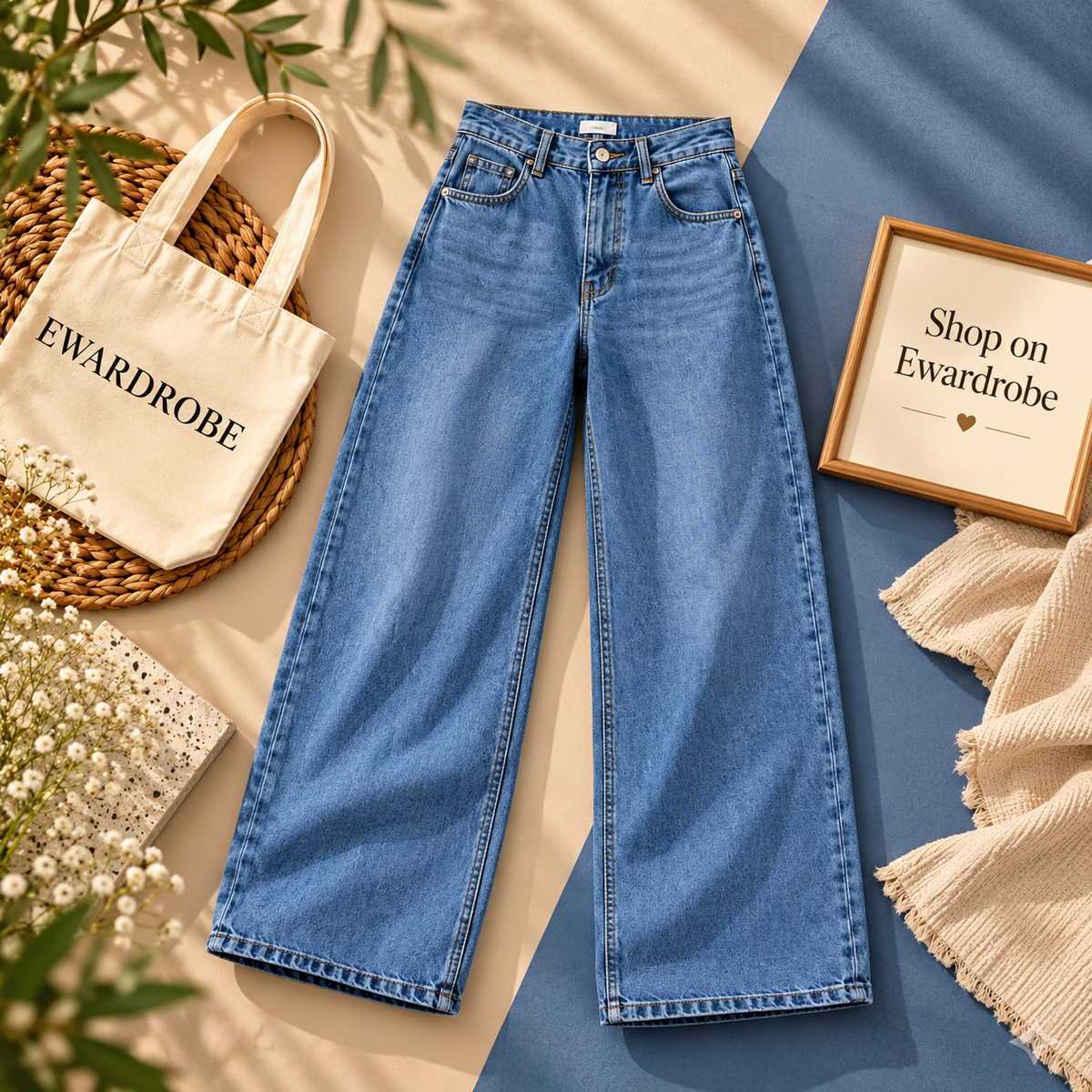 Light Rust Wide Leg Jeans