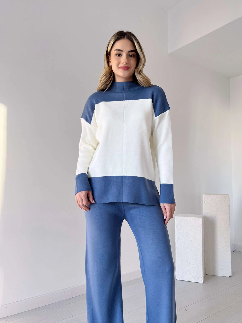 RIB KNIT PANEL CO ORD SET