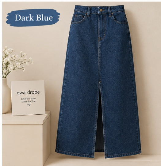 Dark Blue Denim Skirt