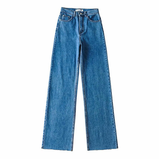 MID BLUE WIDE LEG JEANS