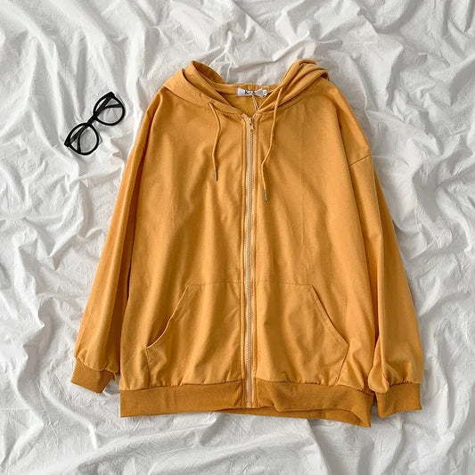 YELLOW ZIPPER HOODIE