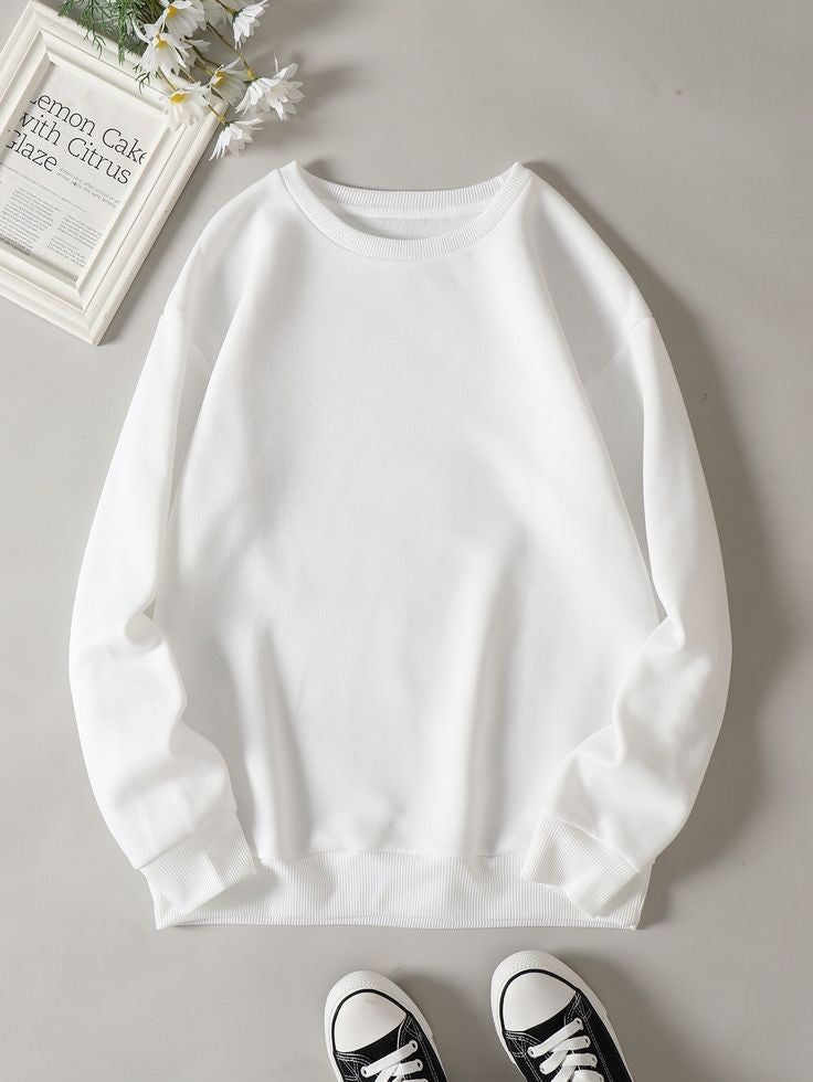 PLAIN WHITE SWEATSHIRT