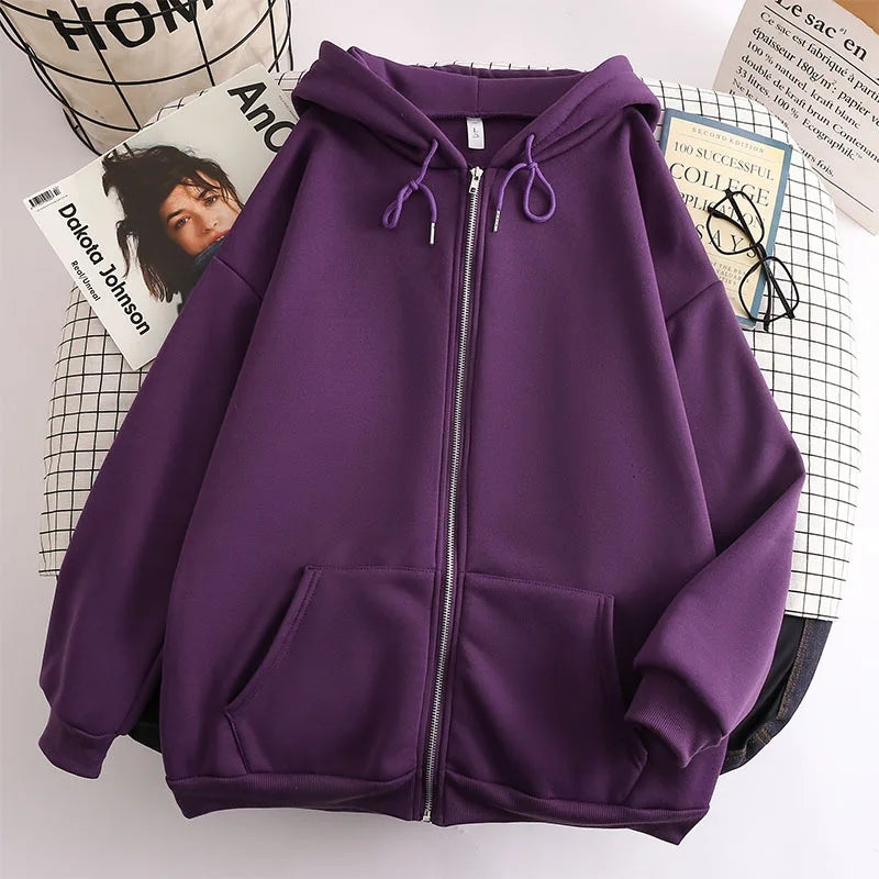 DARK PURPLE ZIPPER HOODIE