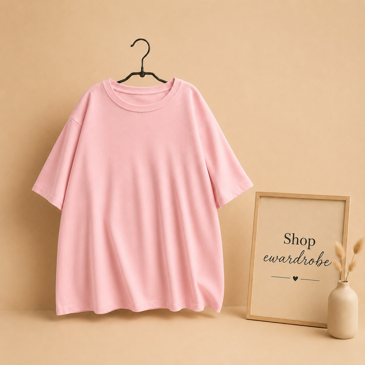 LIGHT PINK DROP SHOULDER TSHIRT