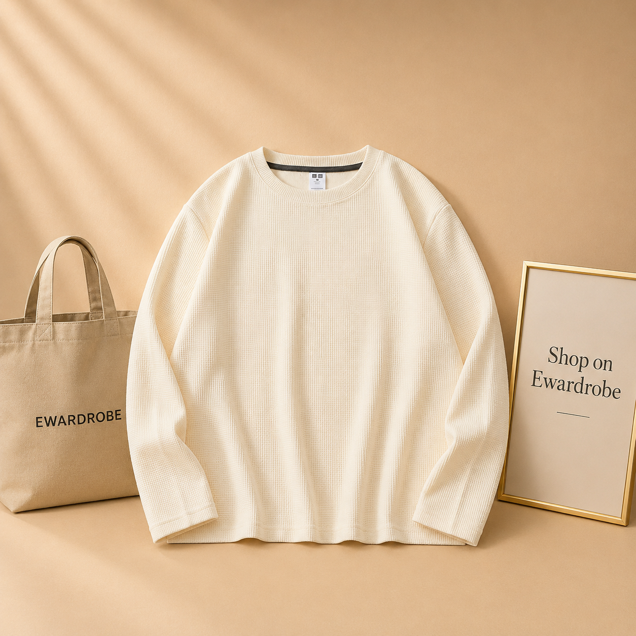 WAFFLE KNIT SWEATSHIRT