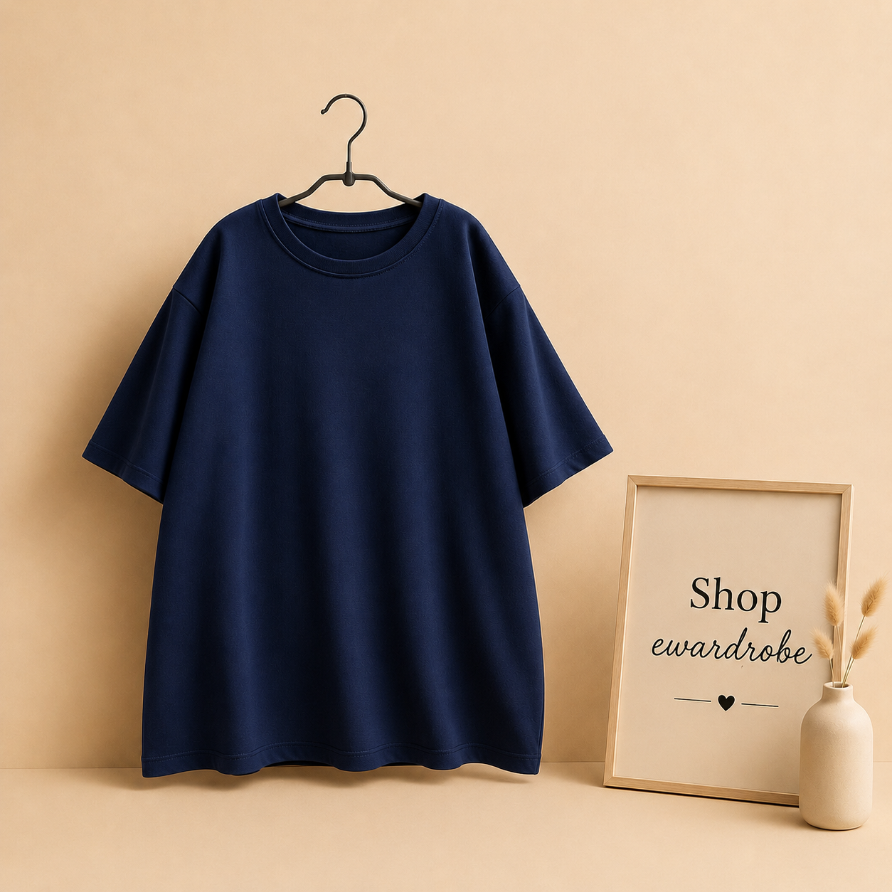NAVY BLUE DROP SHOULDER TSHIRT
