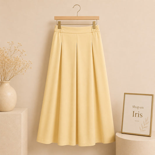 BEIGE TWILL LONG SKIRT