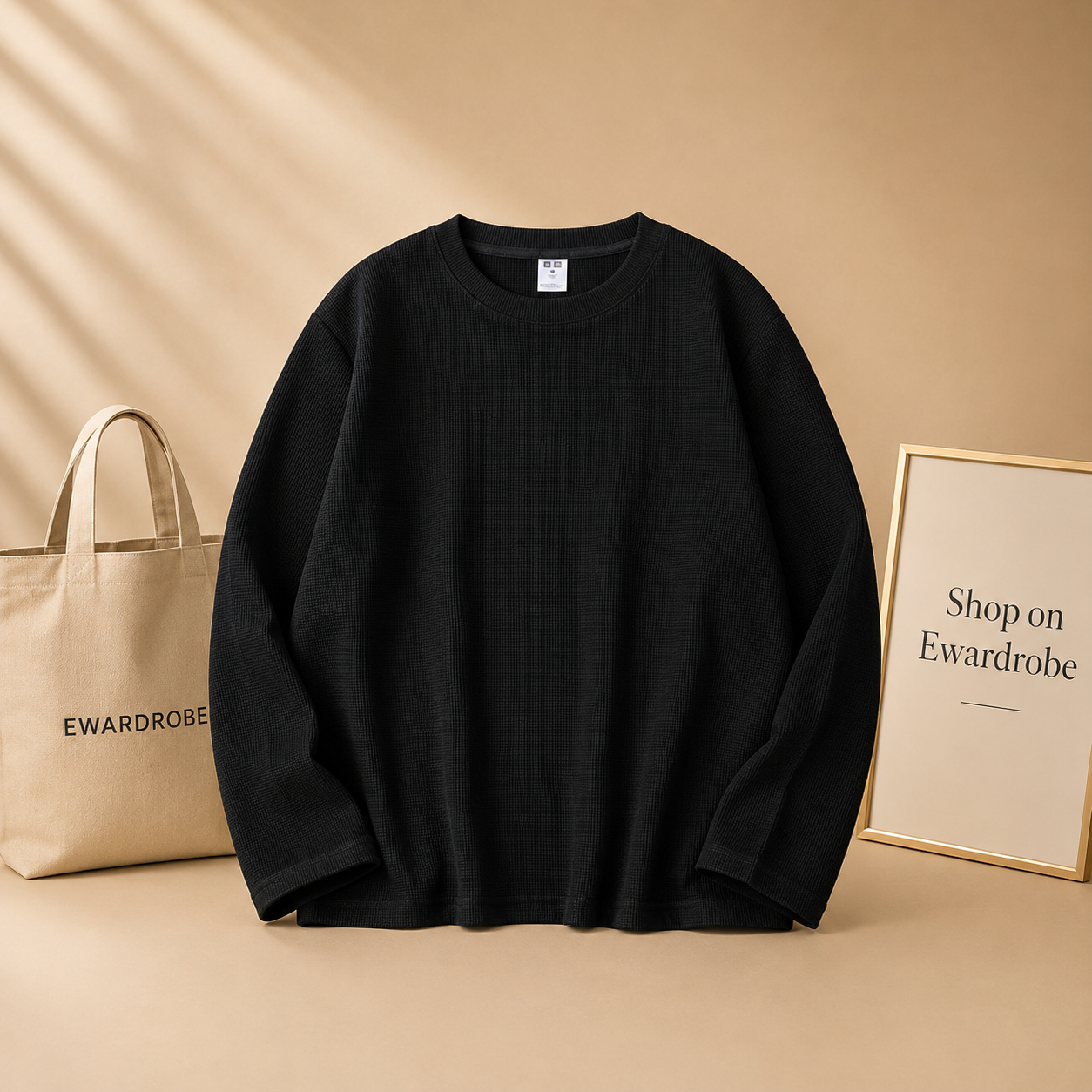 WAFFLE KNIT SWEATSHIRT