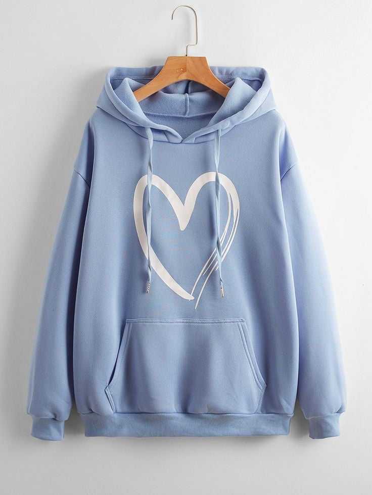 SKY BLUE SHREDED HEART HOODIE