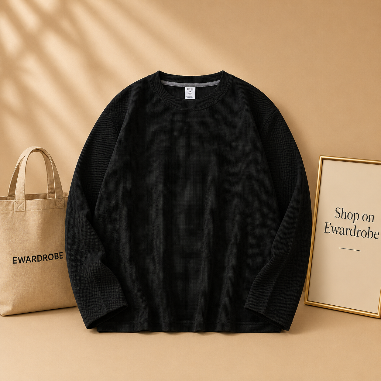 WAFFLE KNIT SWEATSHIRT