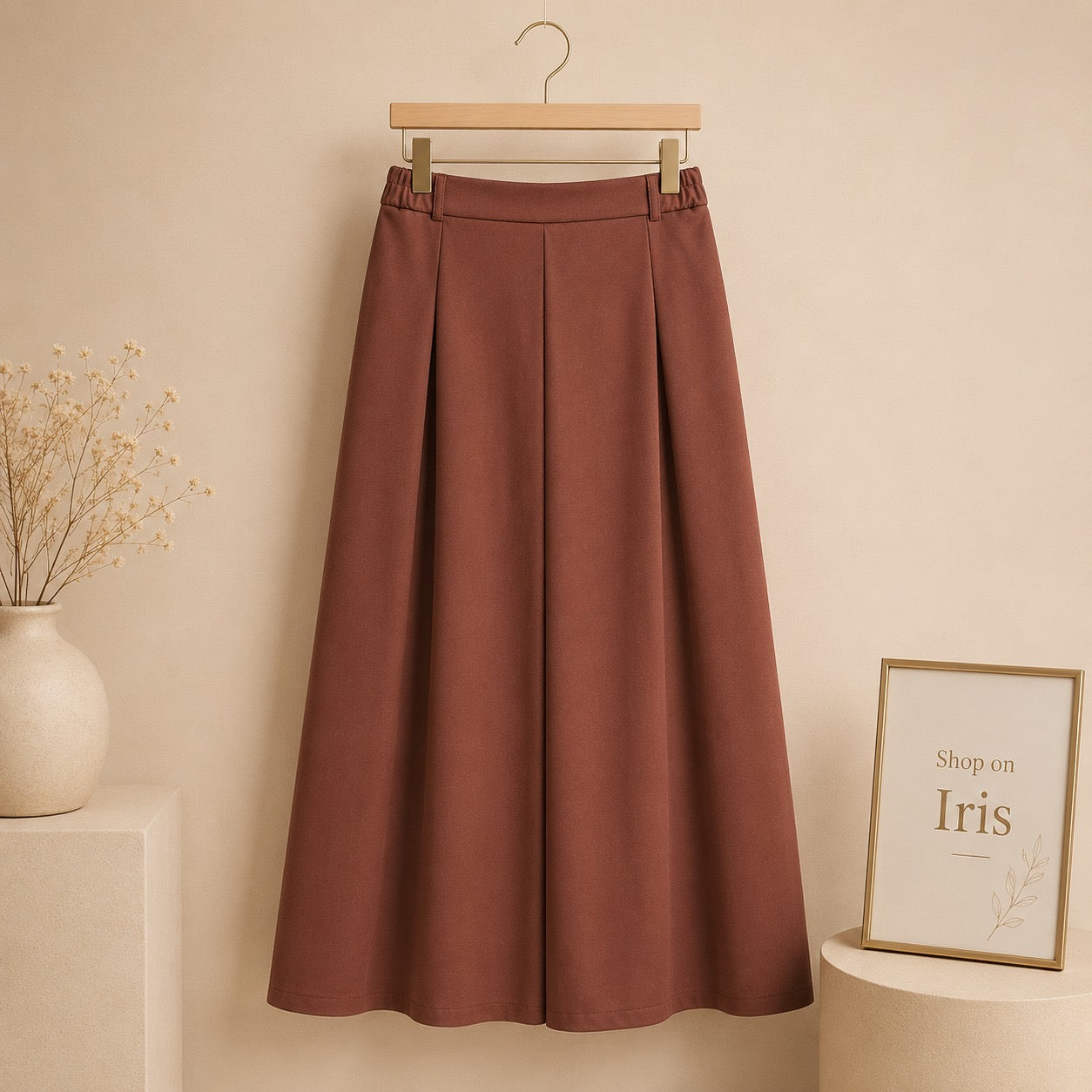 BROWN TWILL SKIRT