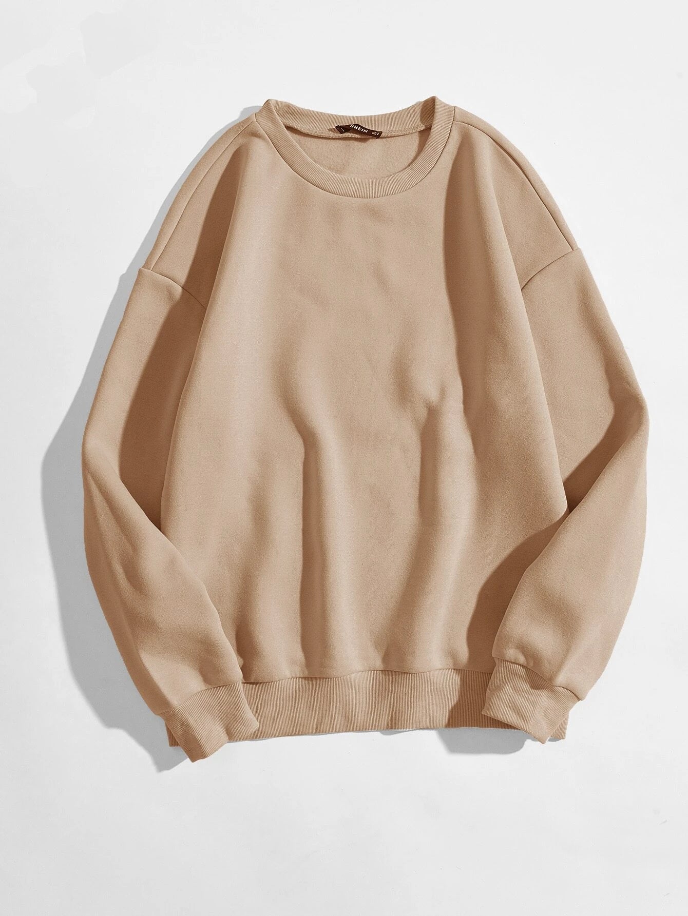 BEIGE PLAIN SWEATSHIRT