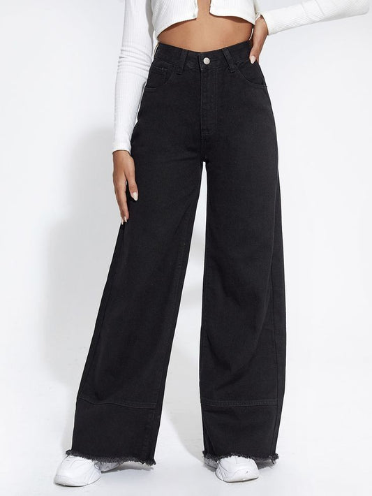 BLACK WIDE LEG JEANS