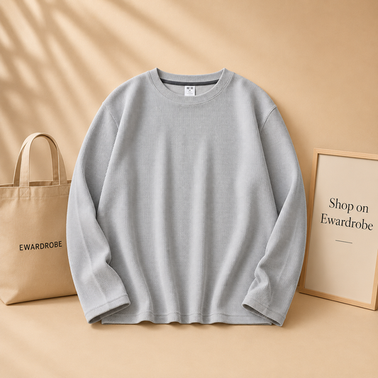 WAFFLE KNIT SWEATSHIRT