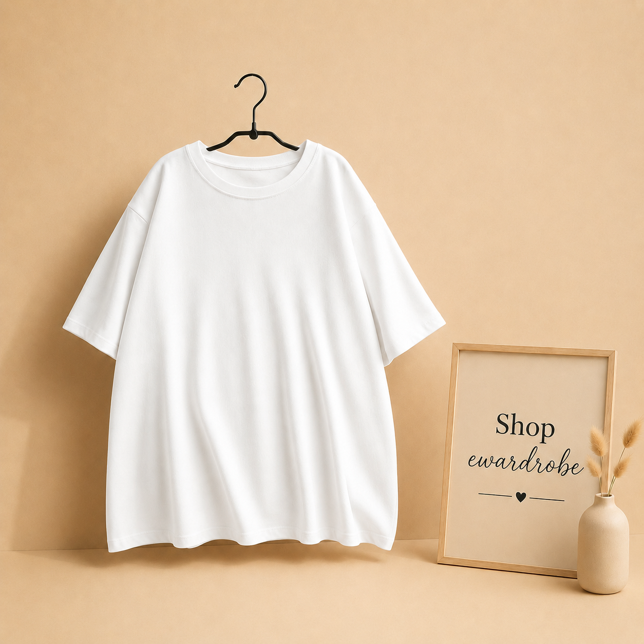 WHITE DROP SHOULDER TSHIRT