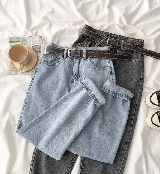 PACK OF 2 MOM JEANS ( ICE BLUE AND MALAYSIAN BLACK)