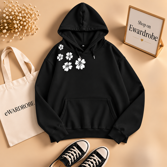 Shoulder Flower Hoodie