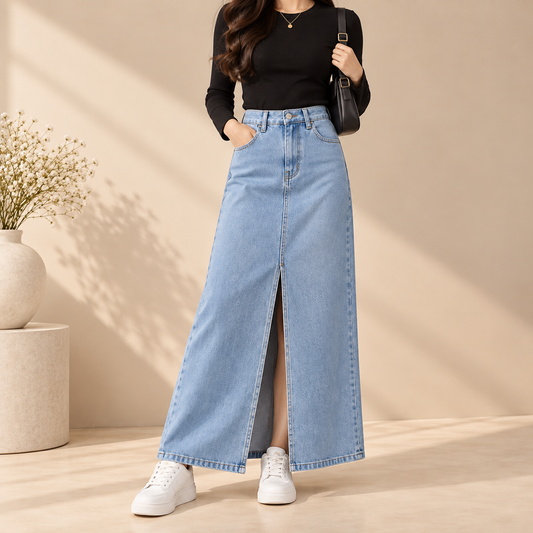 Sky Blue Denim Skirt