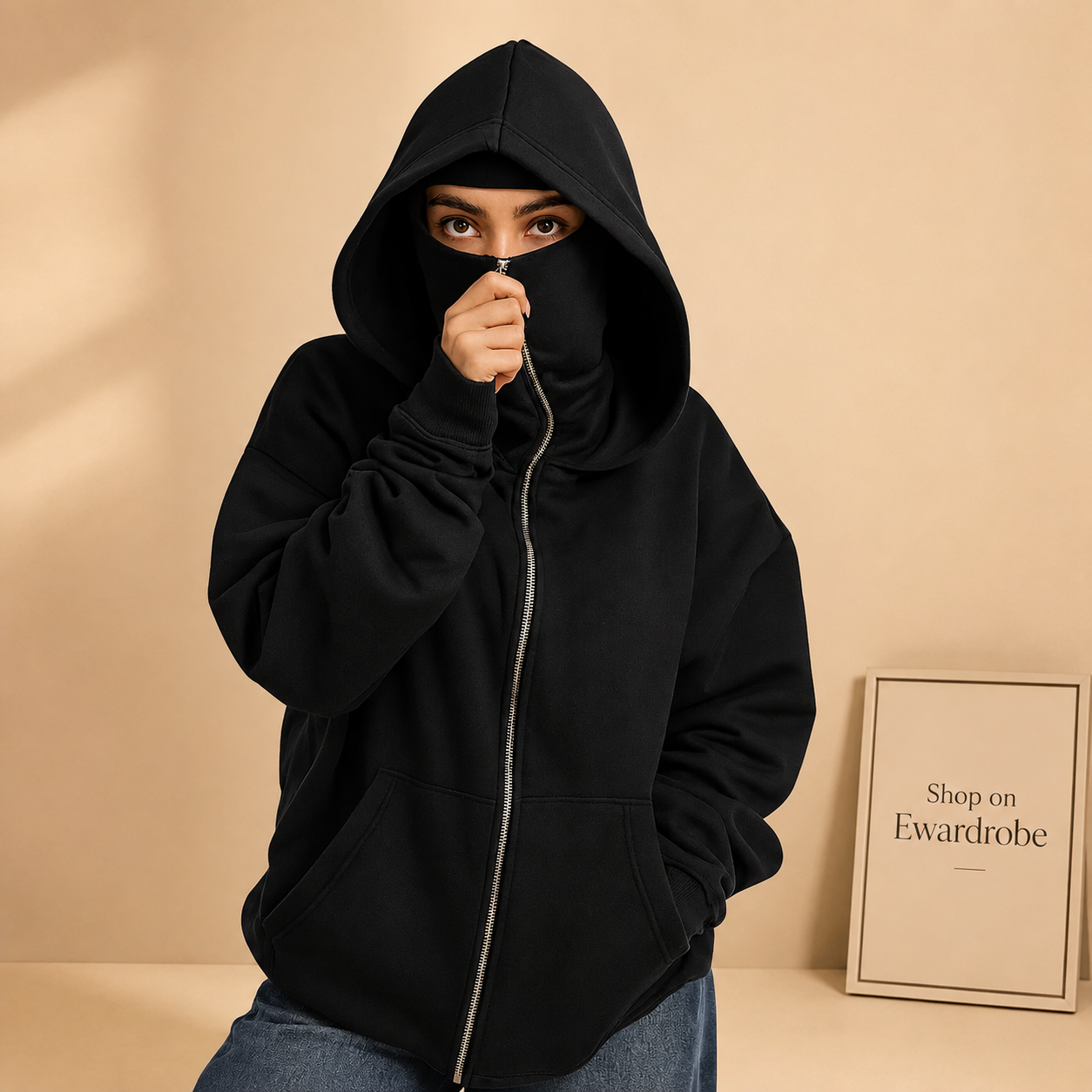 BLACK NINJA HOODIE-WOMEN