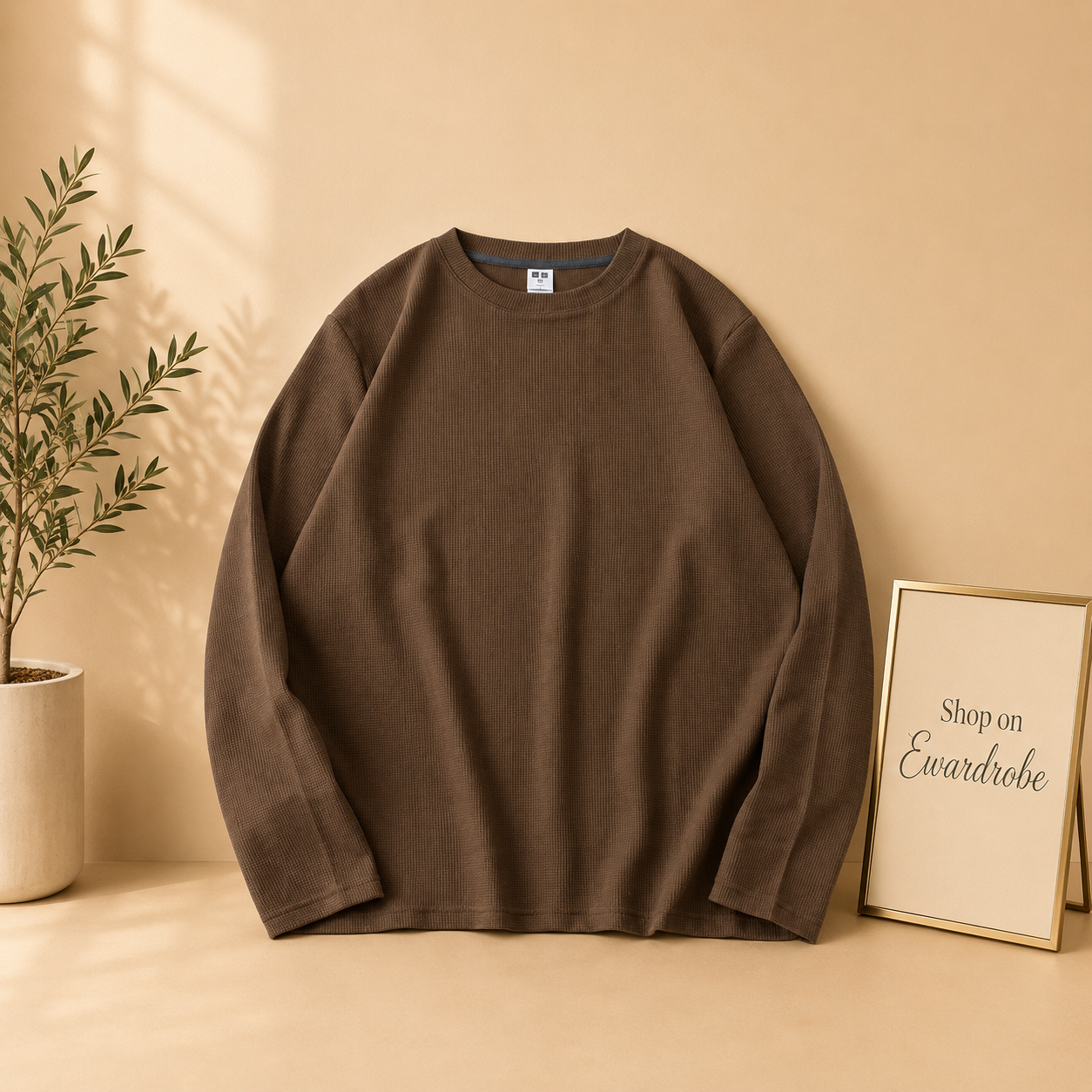 WAFFLE KNIT SWEATSHIRT