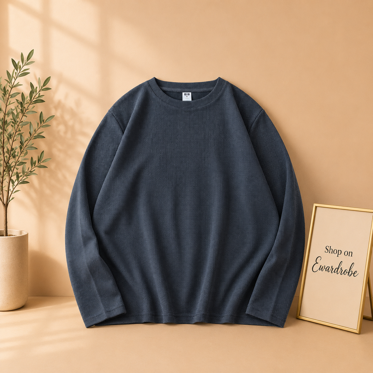 WAFFLE KNIT SWEATSHIRT
