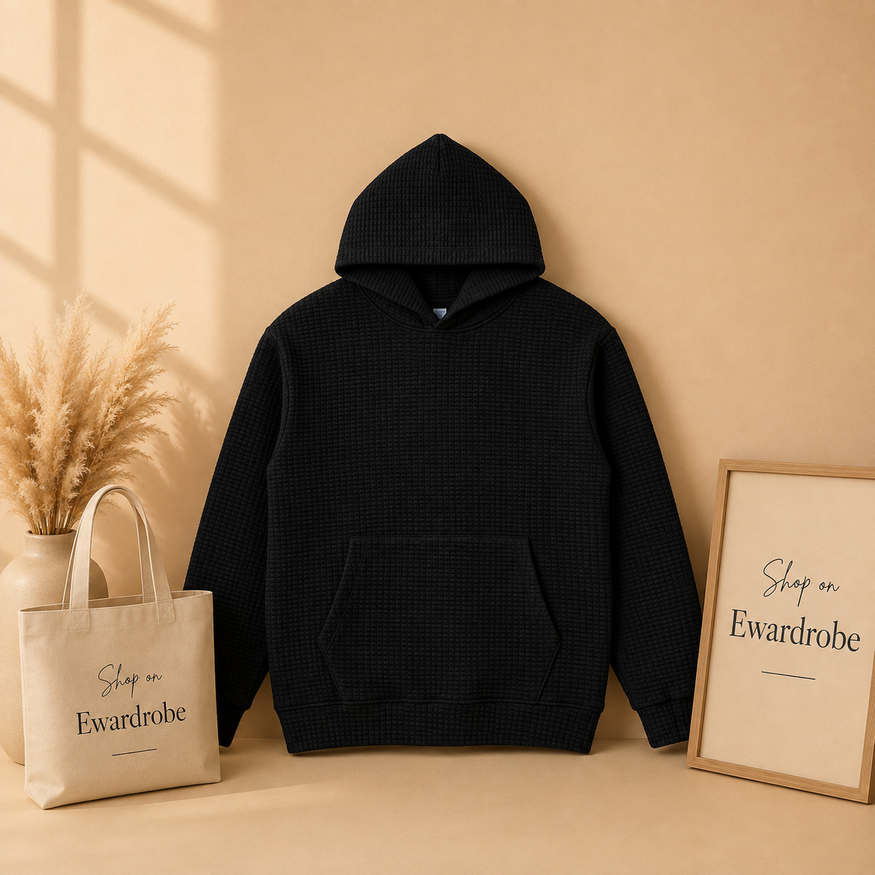 WAFFLE KNIT HOODIE