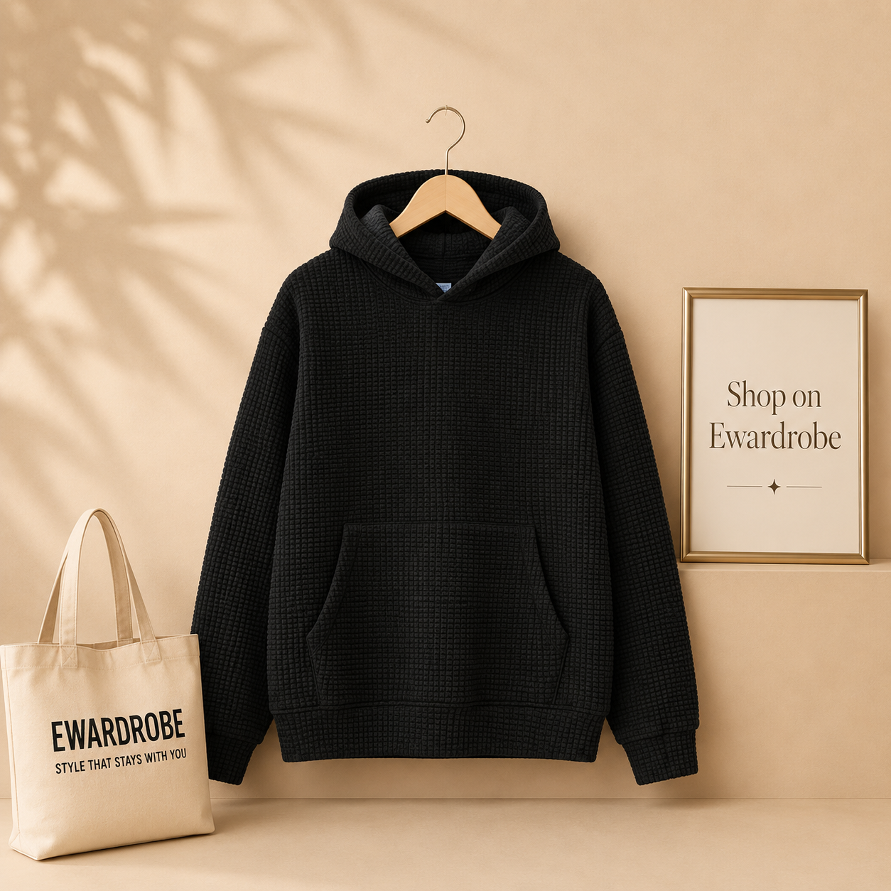 WAFFLE KNIT HOODIE