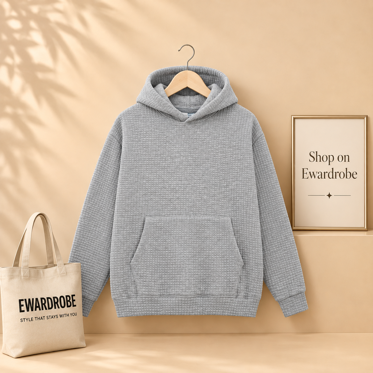 WAFFLE KNIT HOODIE