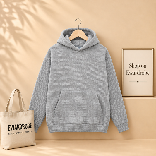 WAFFLE KNIT HOODIE