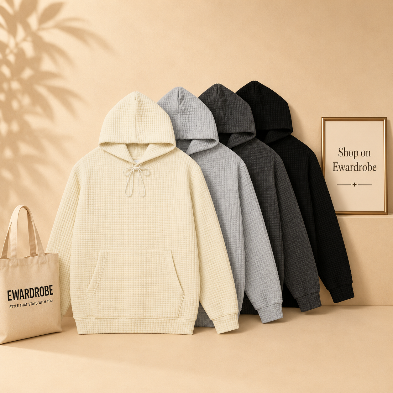 WAFFLE KNIT HOODIE