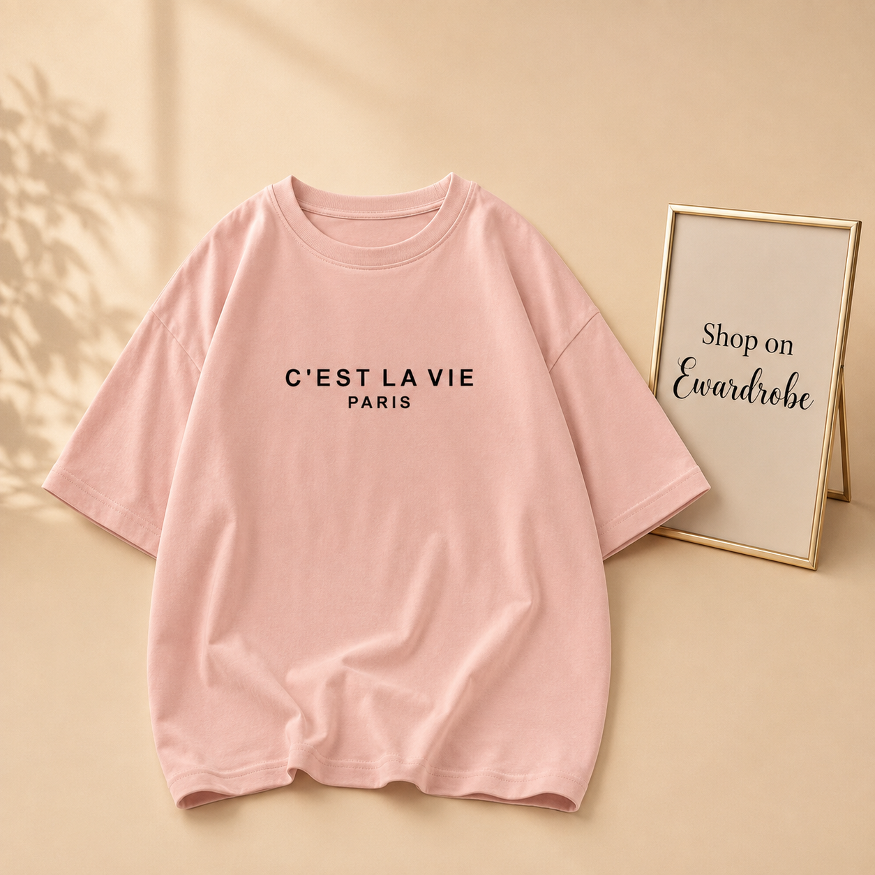 PINK TSHIRT C’EST LA VIE PARIS
