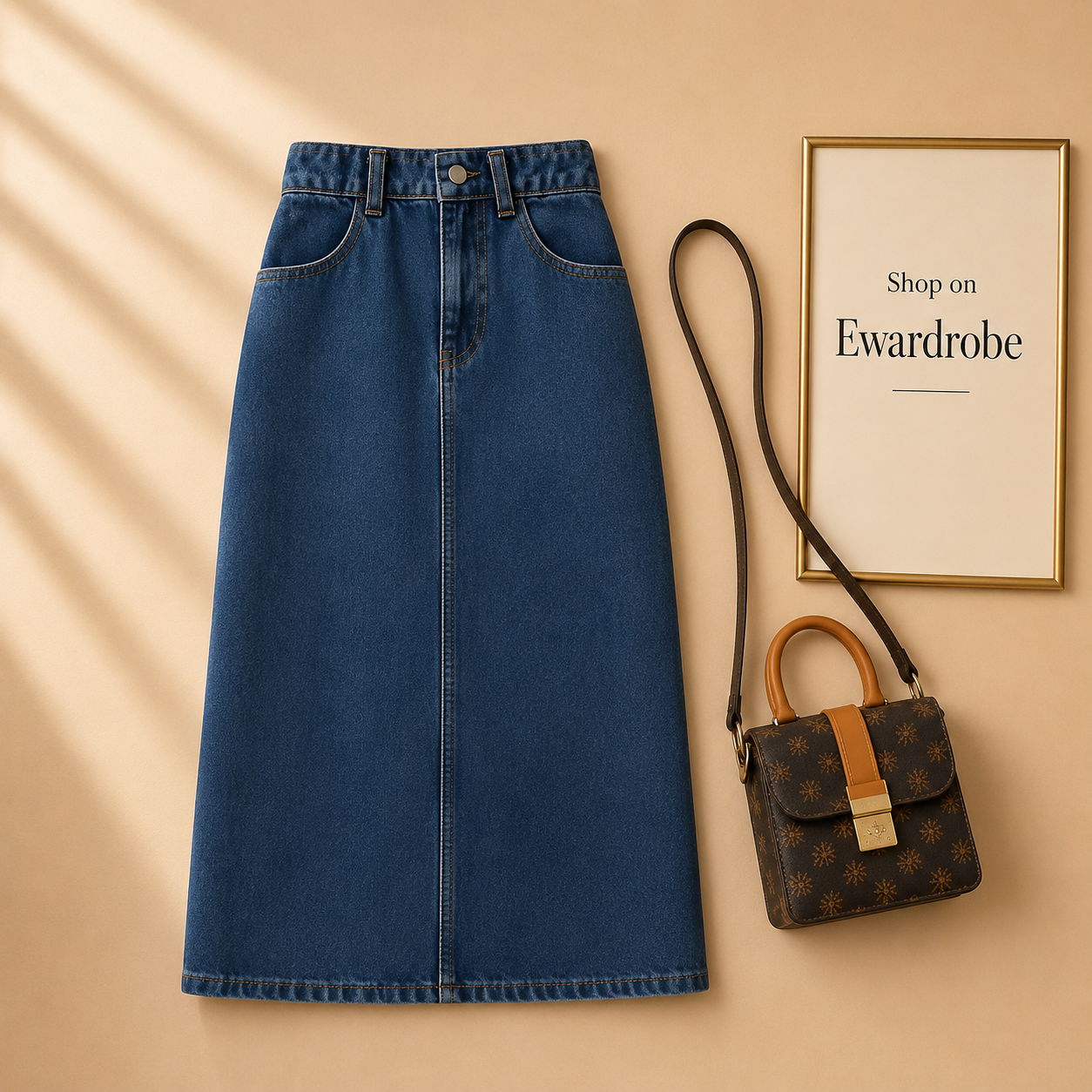 Dark Blue Denim Skirt