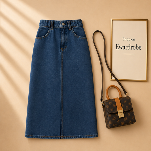 Dark Blue Denim Skirt