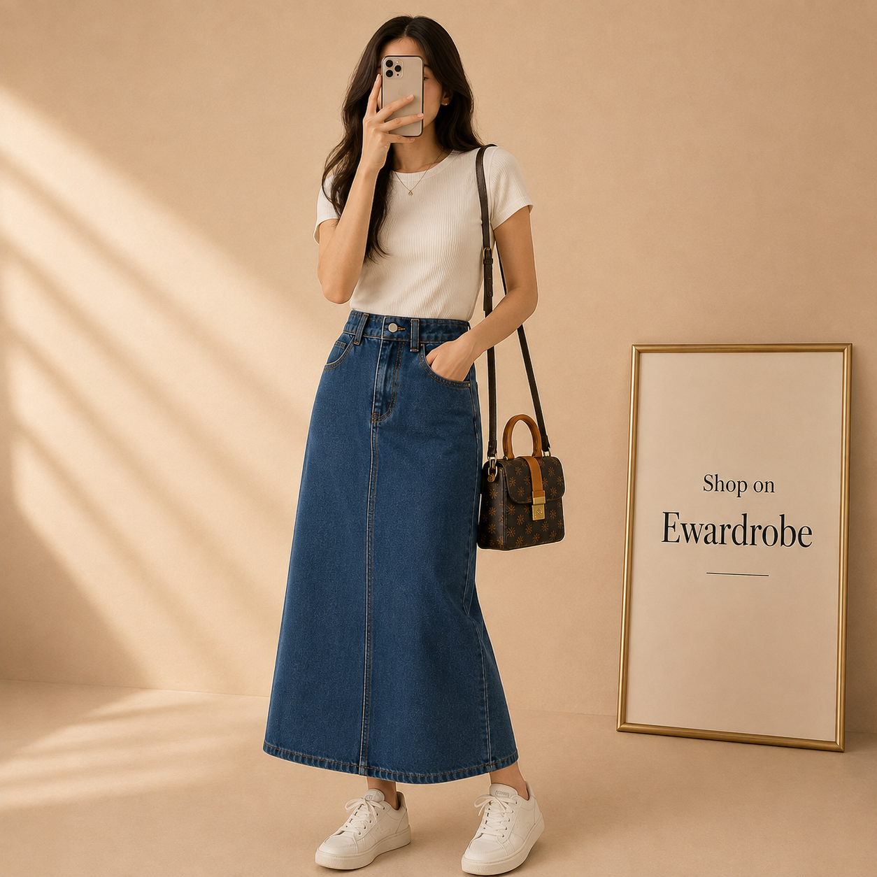 Dark Blue Denim Skirt